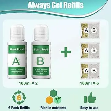 Hydroponics Nutrients for Aerogarden(800ml in Total), Plant Food A & B Hydroponics Supplies, Indoor Plant Fertilizer for Hydroponics Growing System, Hydroponic Solution for Vegetables Thrive