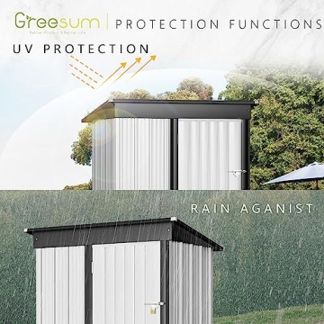 Greesum 5FT x 3FT Metal Storage Shed - Durable & Secure