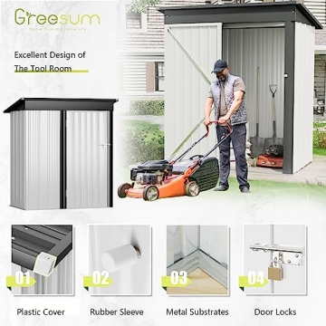 Greesum 5FT x 3FT Metal Storage Shed - Durable & Secure