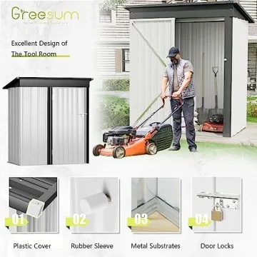 Greesum 5FT x 3FT Metal Storage Shed - Durable & Secure