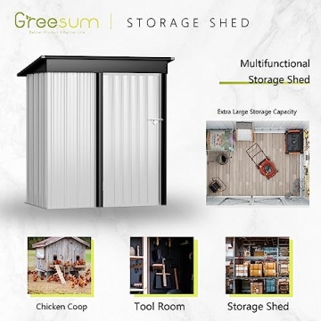 Greesum 5FT x 3FT Metal Storage Shed - Durable & Secure