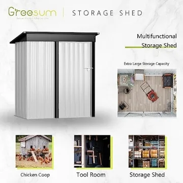 Greesum 5FT x 3FT Metal Storage Shed - Durable & Secure