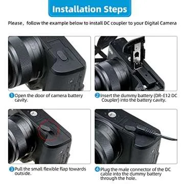 Glorich ACK-E12 AC Power Adapter DR-E12 DC Coupler LP-E12 LPE12 Dummy Battery Kit for Canon EOS M200, M100, M50 Mark II, M50, M10, M2, M, Kiss M, Kiss M2 Mirrorless Digital Cameras.