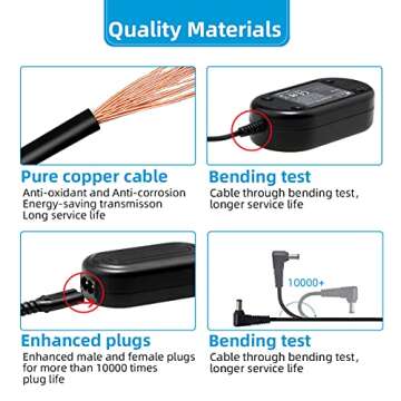 Glorich ACK-E12 AC Power Adapter DR-E12 DC Coupler LP-E12 LPE12 Dummy Battery Kit for Canon EOS M200, M100, M50 Mark II, M50, M10, M2, M, Kiss M, Kiss M2 Mirrorless Digital Cameras.