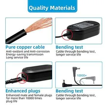 Glorich ACK-E12 AC Power Adapter DR-E12 DC Coupler LP-E12 LPE12 Dummy Battery Kit for Canon EOS M200, M100, M50 Mark II, M50, M10, M2, M, Kiss M, Kiss M2 Mirrorless Digital Cameras.