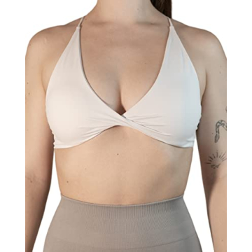 AUROLA Mars Backless Sports Bra - Light Support, Criss Cross Design for Yoga & Gym