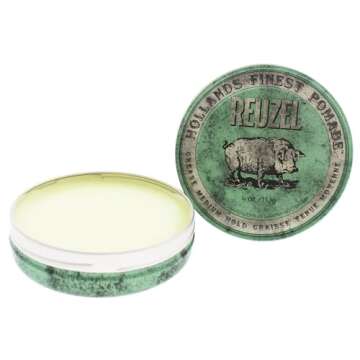 REUZEL Green Pomade Grease, Medium Hold, 4 oz.