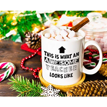 Classic Mugs Teacher Appreciation Gifts What An Awesome Teacher Looks Like for Classroom Teaching Decorations World’s Best Men Women Teachers Ever Novelty Gift Coffee Mug Tea Cup Gift From Students
