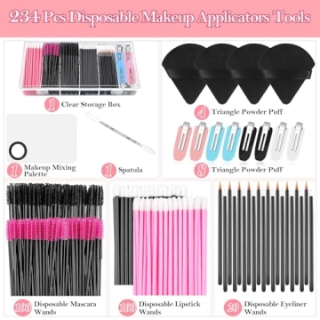 Disposable Makeup Applicators Kit with Triangle Puff