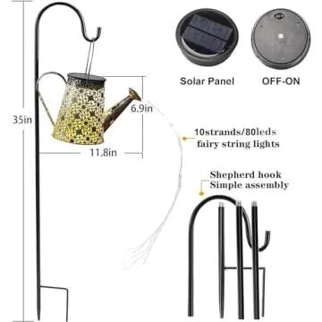Charming Solar Watering Can Lights for Garden Decor