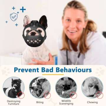 BARKLESS Flat Faced Dog Muzzle for Bulldogs Pugs Shih Tzu