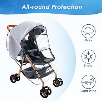 Nasjac Universal Stroller Rain Cover for All Weather Protection