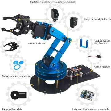 Robotic Arm Kit 6DOF: Control with App & PC Software
