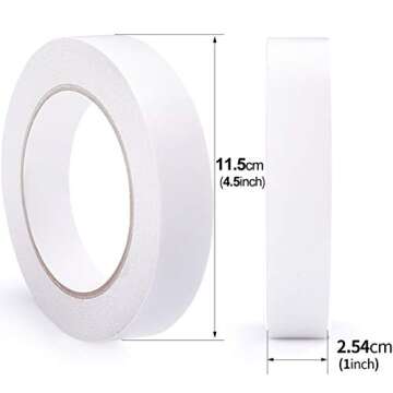 2 Rolls 1 Inch Double Sided Tape (1-Inch x 30 Yards per Roll), Permanent Clear Double-Sided Adhesive...