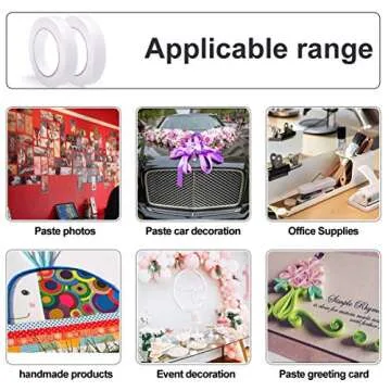 2 Rolls 1 Inch Double Sided Tape (1-Inch x 30 Yards per Roll), Permanent Clear Double-Sided Adhesive Scotch Tape for DIY Arts, Crafts, Scrapbook, Photos Display ect (1 Inch x 60 Yards Total)