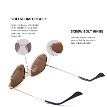 Stylish Hexagonal Polarized Sunglasses for Men and Women