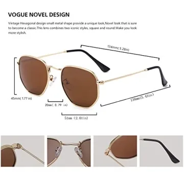 Stylish Hexagonal Polarized Sunglasses for Men and Women