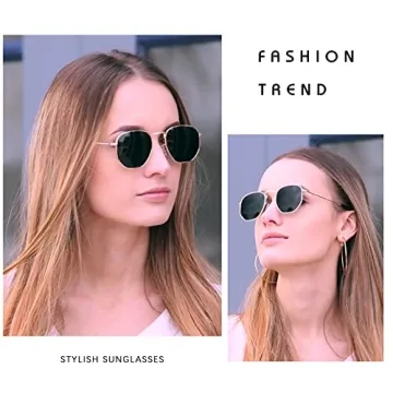 Stylish Hexagonal Polarized Sunglasses for Men and Women