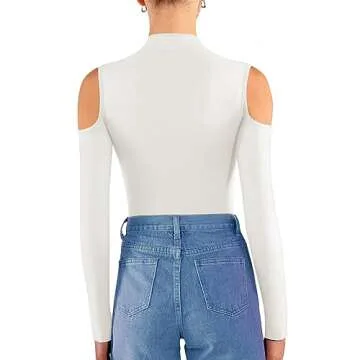 MANGOPOP Long Sleeve Bodysuit for Trendy Women