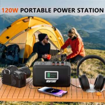 HOWEASY Portable Power Station, 88Wh Solar Generator, Lithium Battery Power with 110V AC 150W Peak S...