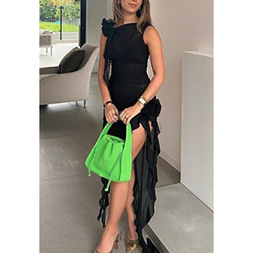 Elegant Floral Tassels Strapless Long Dress for Parties