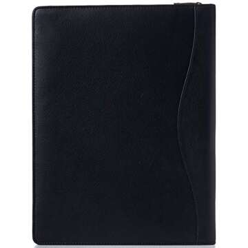 Alpine Swiss Leather Portfolio - Professional Writing Pad