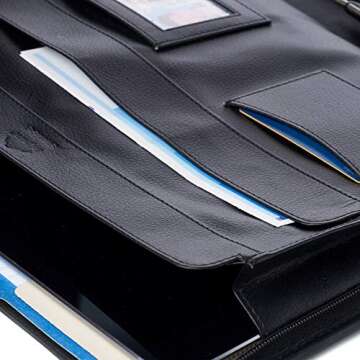 Alpine Swiss Leather Portfolio - Professional Writing Pad