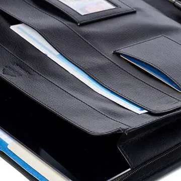 Alpine Swiss Leather Portfolio - Professional Writing Pad