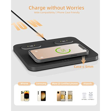 EZVALO 3-in-1 Charger Station with Night Light and Speaker