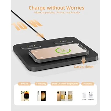 EZVALO 3-in-1 Charger Station with Night Light and Speaker