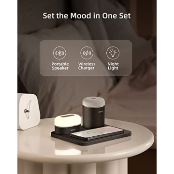 EZVALO 3-in-1 Charger Station with Night Light and Speaker