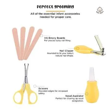 Soft Guru Baby Healthcare and Personal Care Kit | Nursery Essentials for Newborns Gift Set | Includes Thermometer, Nail Clippers, Soft Brush & Baby Shower Basket Registry Items.