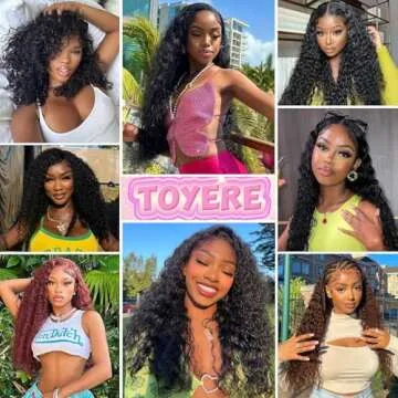 TOYERE 30 Inch Deep Wave Lace Front Wigs Human Hair 200 Density 13x6 HD Transparent Lace Frontal Deep Wave Wig Human Hair Pre Plucked with Baby Hair Glueless Deep Curly Wigs for Women