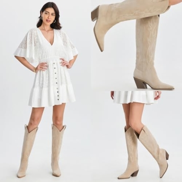 Embroidered Cowgirl Boots Comfortable Block Heel iiimmu