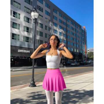 OQQ Women 2 Piece Flowy Mini Skirts - Casual & Versatile