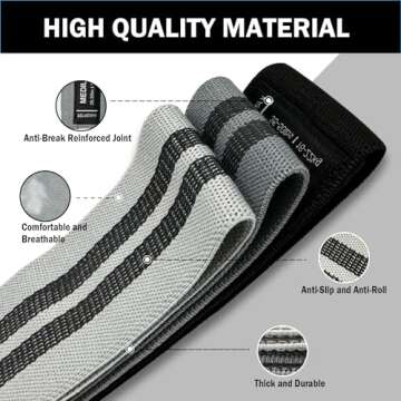 KANGFITER Non-Slip Fabric Resistance Bands for Workouts