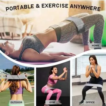 KANGFITER Non-Slip Fabric Resistance Bands for Workouts