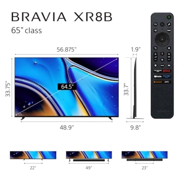 Sony 65 Inch OLED 4K Ultra HD TV BRAVIA XR8B Smart Google TV with Dolby Vision HDR and Exclusive Fea...