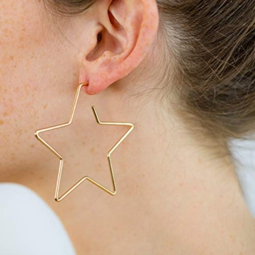 14K Gold Dipped Star Hoop Earrings for Everyday Elegance