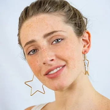 14K Gold Dipped Star Hoop Earrings for Everyday Elegance