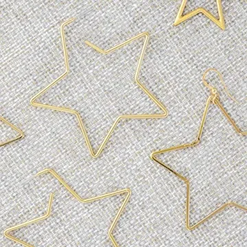 14K Gold Dipped Star Hoop Earrings for Everyday Elegance
