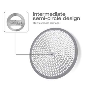LEKEYE Shower Drain Hair Catcher/Strainer/Stainless Steel and Silicone
