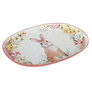 Certified International Easter Garden Oval Platter, 17" X 12.5", Multicolored
