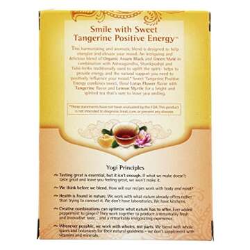 Yogi Sweet Tangerine Positive Energy, 16 Tea Bags, Packaging May Vary (Pack of 1)