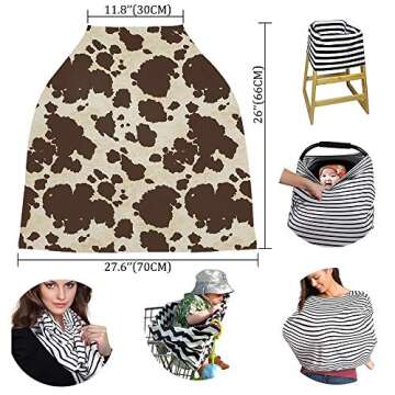 Breastfeeding Scarf Nursing Cover - Multi-Use Cow Print