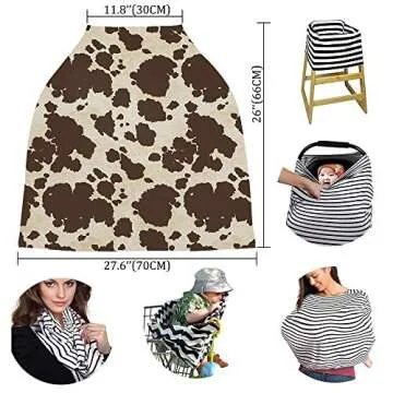 Breastfeeding Scarf Nursing Cover - Multi-Use Cow Print