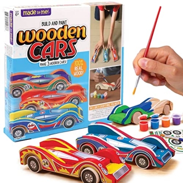 Build & Paint Your Own Wooden Cars Craft Kit for Kids