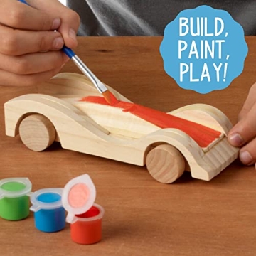 Build & Paint Your Own Wooden Cars Craft Kit for Kids