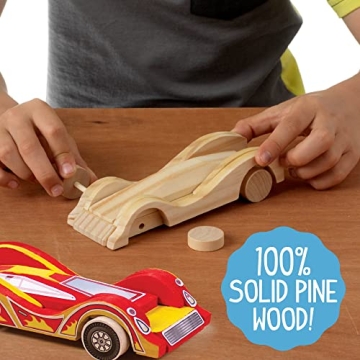 Build & Paint Your Own Wooden Cars Craft Kit for Kids