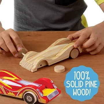 Build & Paint Your Own Wooden Cars Craft Kit for Kids